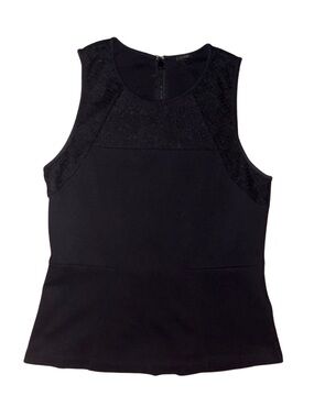 J. Crew Knit Peplum Crochet Detail Tank